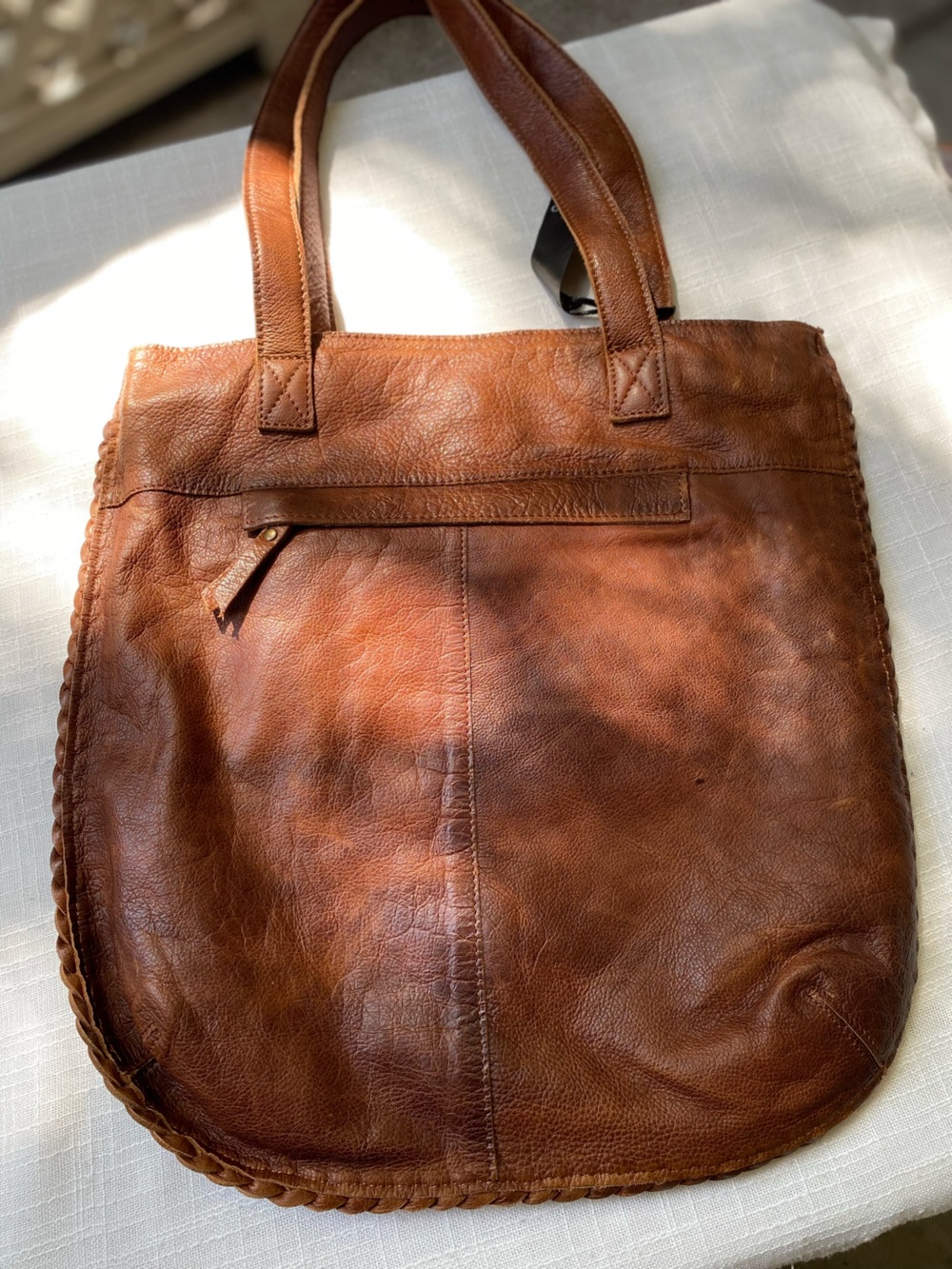 NEW Latico Lizzie Leather Walnut Brown Tote - Picture 3 of 9